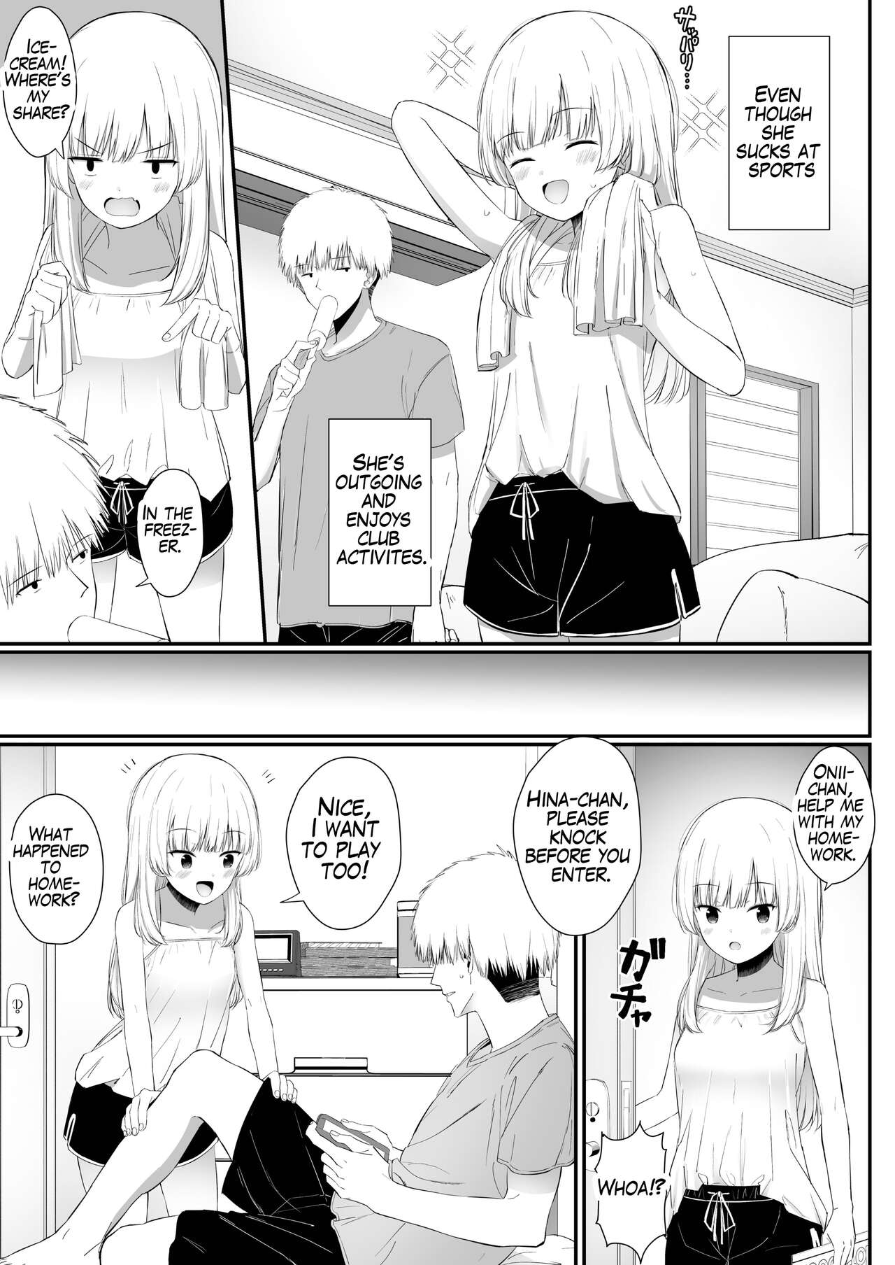 Chotto Namaiki dakedo Oniichan no Koto ga Daisuki na Imouto to Noukou  Amaama Ecchi | Succulent Sweet Sex with an Impertinent Little Sister that  Loves Her Oniichan - Page 4 - HentaiEra