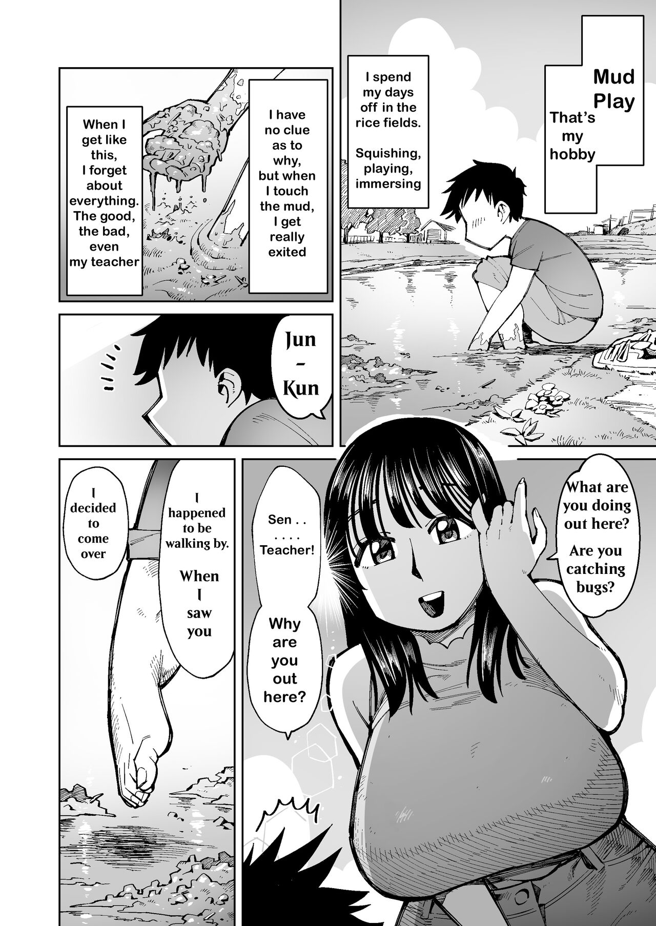 I pulled my favorite teacher into a rice field and had sex with her covered  in mud! - Page 2 - HentaiEra