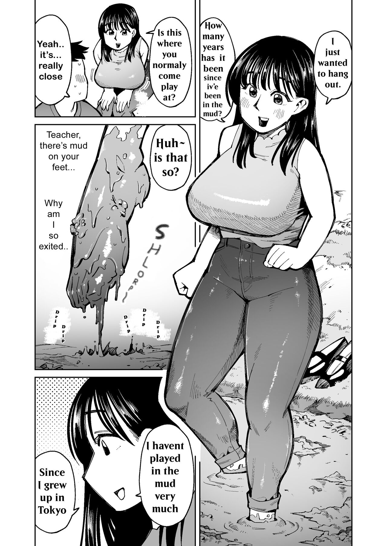 I pulled my favorite teacher into a rice field and had sex with her covered  in mud! - Page 3 - HentaiEra