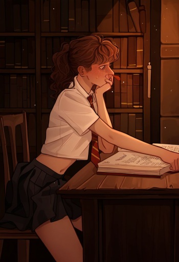 Evening in the Library with Hermione HentaiEra 