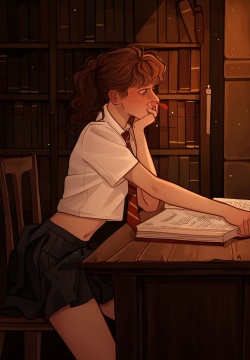 Evening in the Library with Hermione
