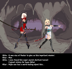Okita and Alter fucked by hornet monsters