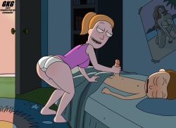 Sneaking into Morty's room at night
